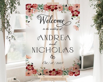 Wedding Entrance Sign, Welcome Wedding Sign, Wedding Decor, Personalized Welcome to our Wedding Sign, Custom Wedding Sign, Wedding Sign