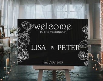 Willkommen Hochzeitsschild, personalisiertes Willkommen zu unserem Hochzeitsschild, Acrylhochzeitsschild, Hochzeitsdeko, modernes Hochzeitsschild, Eingangsschild