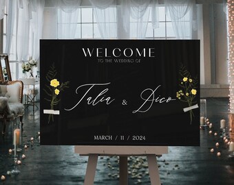 Willkommen Hochzeitsschild, personalisiertes Willkommen zu unserem Hochzeitsschild, Acrylhochzeitsschild, Hochzeitsdeko, modernes Hochzeit Willkommensschild