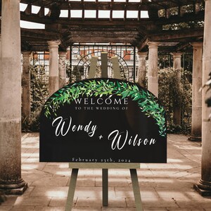 Modern Wedding Welcome Sign, Wedding Entrance Sign, Welcome Wedding Sign, Arched Wedding Decor, Personalized Welcome to our Wedding Sign