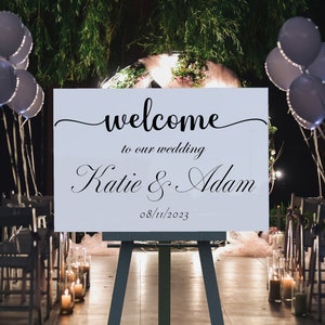 Wedding Entrance Sign, Welcome Wedding Sign, Wedding Decor, Personalized Welcome to our Wedding Sign, Custom Wedding Sign, Wedding Sign