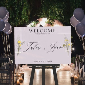 Welcome Wedding Sign, Personalized Welcome to our Wedding Sign, Acrylic Wedding Sign, Wedding Decor, Modern Wedding Welcome Sign
