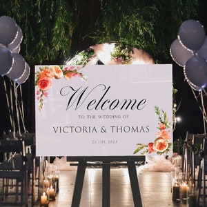 Welcome Wedding Sign, Personalized Welcome to our Wedding Sign, Acrylic Wedding Sign, Wedding Decor, Modern Wedding Welcome Sign, Fall Decor