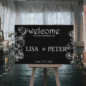 Welcome Wedding Sign, Personalized Welcome to our Wedding Sign, Acrylic Wedding Sign, Wedding Decor, Modern Wedding Sign, Entrance Sign