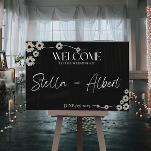 Wedding Entrance Sign, Black Acrylic Sign, Acrylic Wedding Sign, Wedding Welcome Sign, Acrylic Wedding Sign, Personalized Wedding Sign