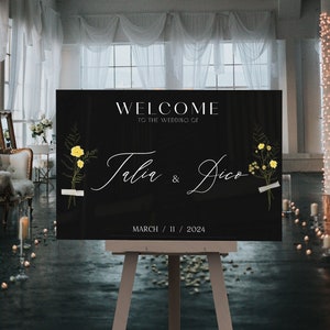 Welcome Wedding Sign, Personalized Welcome to our Wedding Sign, Acrylic Wedding Sign, Wedding Decor, Modern Wedding Welcome Sign