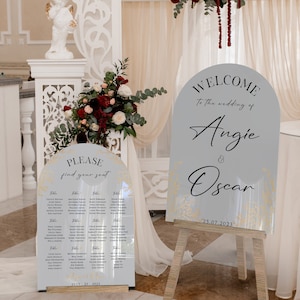 2er Set Sitzplan Hochzeit, Hochzeit Willkommensschild, Hochzeit Gastname Zeichen Acriylic, Hochzeit Willkommensschild Bundle