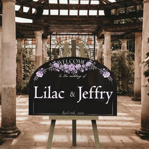 Wedding Entrance Sign, Black Arched Acrylic, Acrylic Wedding Sign, Wedding Welcome Sign, Acrylic Wedding Sign, Personalized Wedding Sign