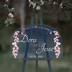Arched Welcome Wedding Sign, Personalized Welcome to our Wedding Sign, Acrylic Wedding Sign, Wedding Decor, Modern Wedding Welcome Sign