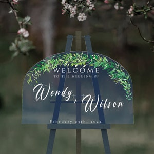 Modern Wedding Welcome Sign, Wedding Entrance Sign, Welcome Wedding Sign, Arched Wedding Decor, Personalized Welcome to our Wedding Sign