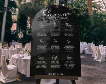 Take a Seat Black Seating Chart Wedding, Minimalist Wedding Seating Chart, Table Seating Chart, Numbers Seating Chart