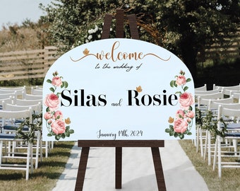 Signo de boda de bienvenida, bienvenida personalizada a nuestro signo de boda, signo de boda acrílico, decoración de la boda, signo de bienvenida de la boda moderna, decoración del arco