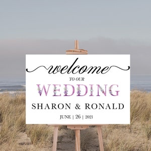 Acrylic Welcome Wedding Sign, Minimalist Wedding Welcome Sign, Welcome Wedding Sign, White Acrylic Wedding Sign, Gold Mirror Wedding Sign