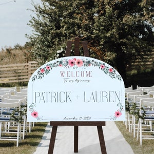 Arched Welcome Wedding Sign, Personalized Welcome to our Wedding Sign, Acrylic Wedding Sign, Wedding Decor, Modern Wedding Welcome Sign