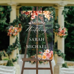 Wedding Entrance Sign, Framed Acrylic, Acrylic Wedding Sign, Wedding Welcome Sign, Acrylic Wedding Sign, Personalized Wedding Sign