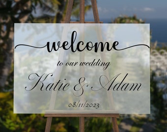 Signo de entrada de la boda, signo de boda de bienvenida, decoración de la boda, bienvenida personalizada a nuestro signo de boda, signo de boda personalizado, signo de boda