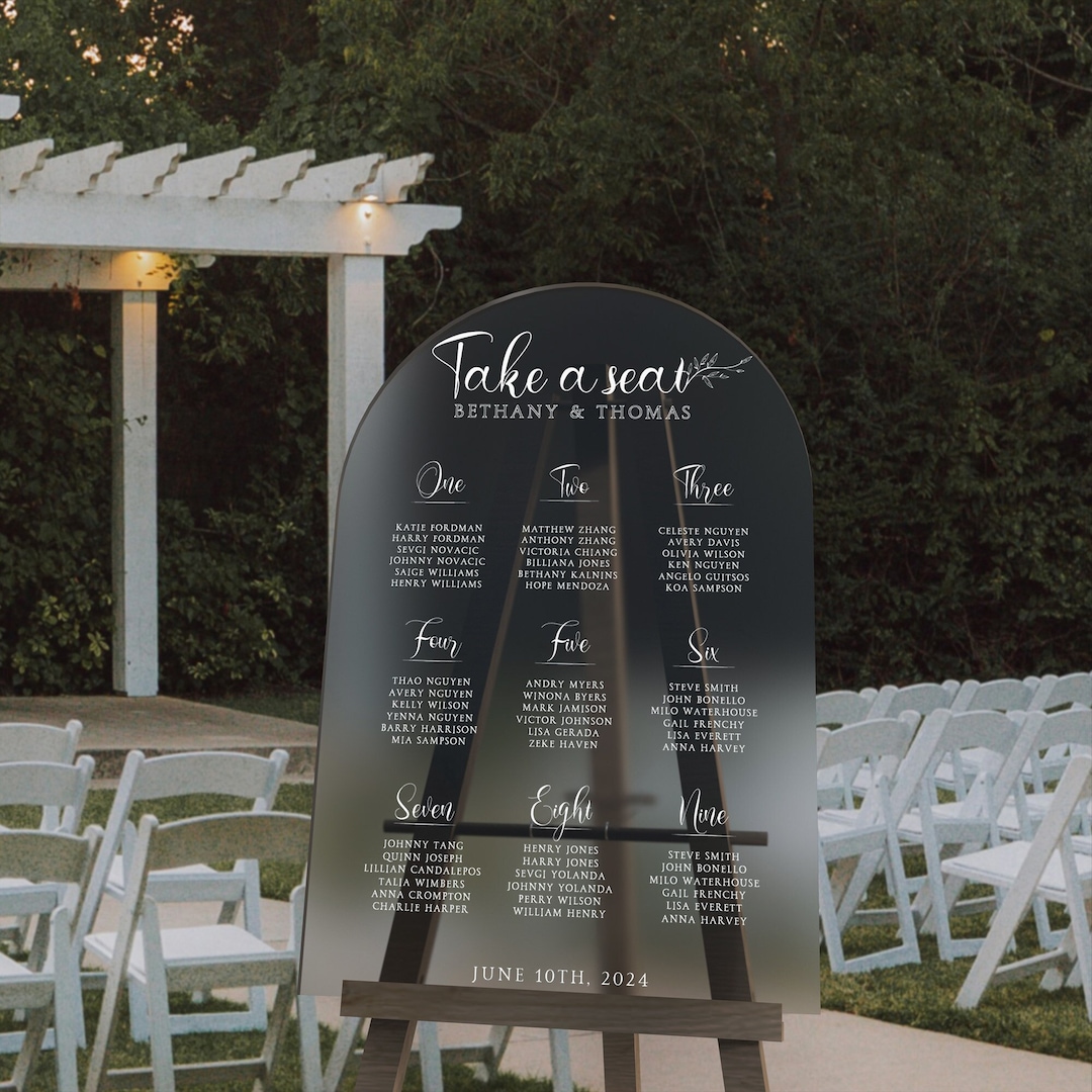 Seating Chart Numbers Seating Chart Wedding, Minimalist Wedding Seating Chart, Table Seating ...