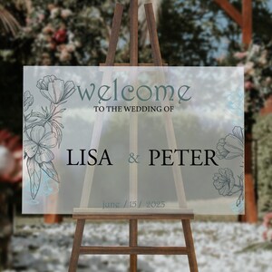 Welcome Wedding Sign, Personalized Welcome to our Wedding Sign, Acrylic Wedding Sign, Wedding Decor, Modern Wedding Sign, Entrance Sign