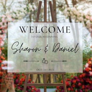 Signo de entrada de boda, signo esmerilado de paisaje, signo de boda acrílico, signo de bienvenida de boda, signo de boda acrílico, signo de boda personalizado