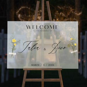 Welcome Wedding Sign, Personalized Welcome to our Wedding Sign, Acrylic Wedding Sign, Wedding Decor, Modern Wedding Welcome Sign