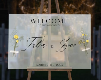Willkommen Hochzeitsschild, personalisiertes Willkommen zu unserem Hochzeitsschild, Acrylhochzeitsschild, Hochzeitsdekor, modernes Hochzeitsschild