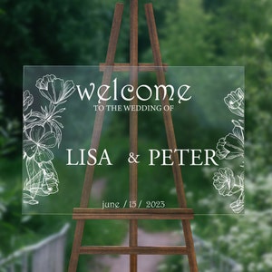 Welcome Wedding Sign, Personalized Welcome to our Wedding Sign, Acrylic Wedding Sign, Wedding Decor, Modern Wedding Sign, Entrance Sign
