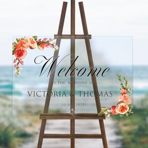 Welcome Wedding Sign, Personalized Welcome to our Wedding Sign, Acrylic Wedding Sign, Wedding Decor, Modern Wedding Welcome Sign, Fall Decor