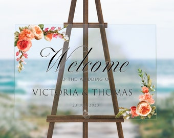Willkommen Hochzeitsschild, personalisiertes Willkommen zu unserem Hochzeitsschild, Acrylhochzeitsschild, Hochzeitsdekor, modernes Hochzeit Willkommensschild, Herbstdekor