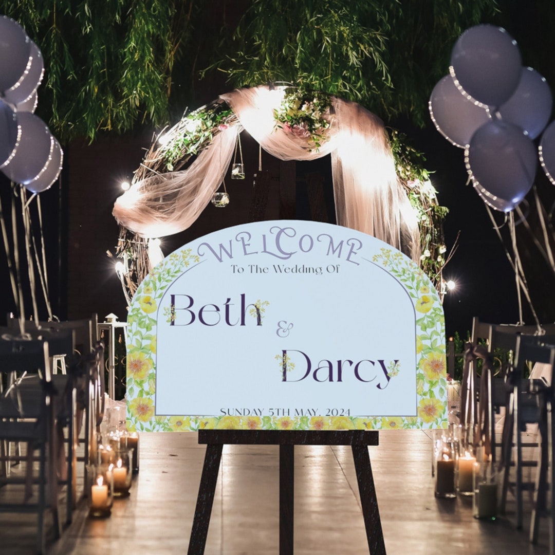 Arched Welcome Wedding Sign, Minimalist Wedding Welcome Sign, Welcome ...