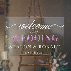 Acrylic Welcome Wedding Sign, Minimalist Wedding Welcome Sign, Welcome Wedding Sign, Clear Acrylic Wedding Sign, Landscape Wedding Sign