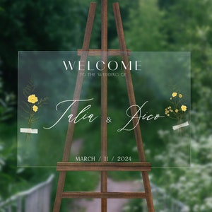 Welcome Wedding Sign, Personalized Welcome to our Wedding Sign, Acrylic Wedding Sign, Wedding Decor, Modern Wedding Welcome Sign