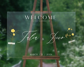 Willkommen Hochzeitsschild, personalisiertes Willkommen zu unserem Hochzeitsschild, Acrylhochzeitsschild, Hochzeitsdekor, modernes Hochzeitsschild