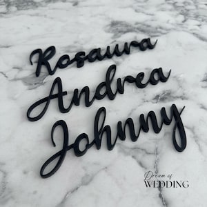 Decoración de mesa para bodas, tarjetas de lugar para letreros con nombre para bodas, placa para nombre para bodas, letrero de acrílico para nombre, letrero con nombre para invitados, letrero con nombre cortado con láser