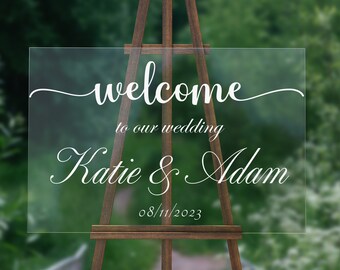 Signo de entrada de la boda, signo de boda de bienvenida, decoración de la boda, bienvenida personalizada a nuestro signo de boda, signo de boda personalizado, signo de boda
