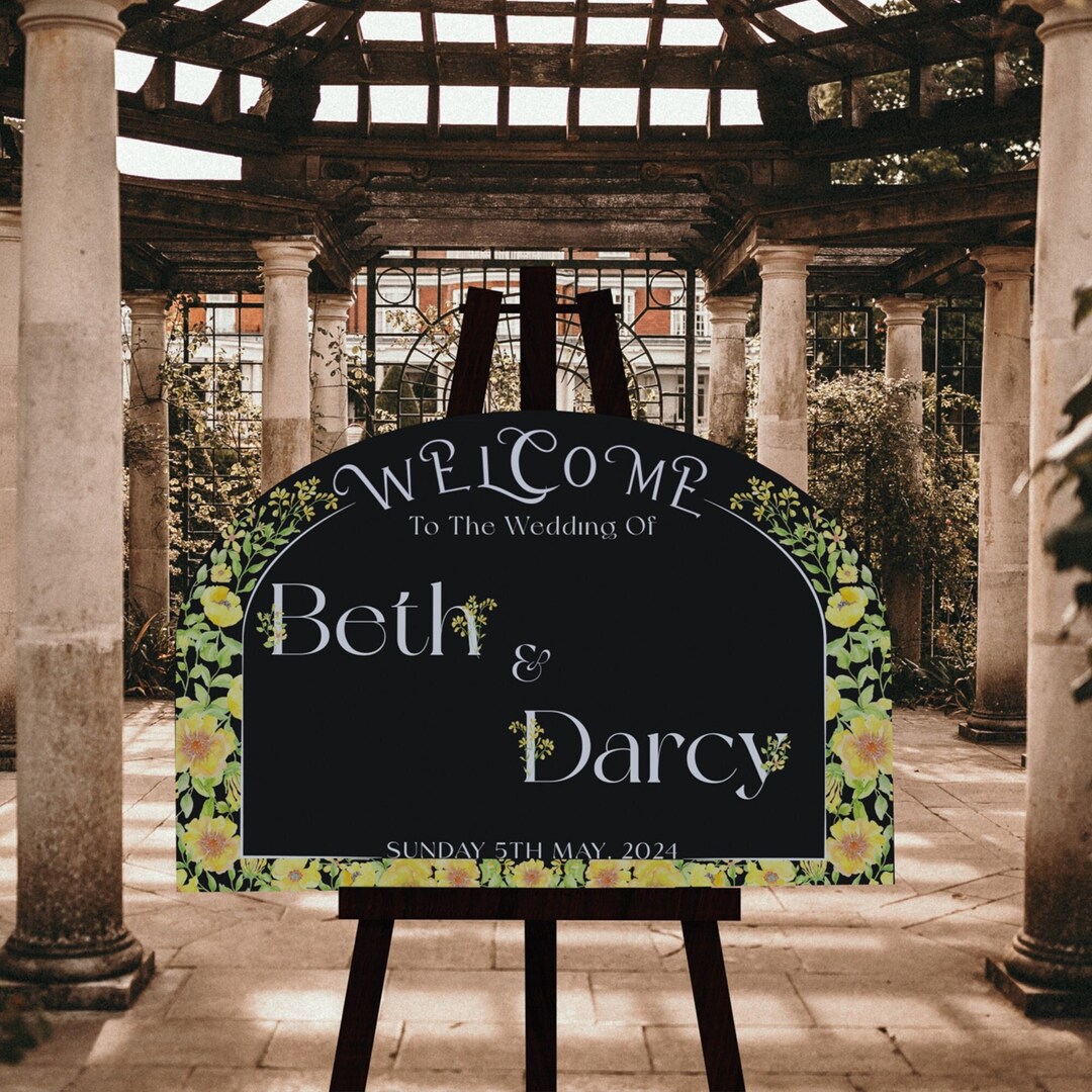 Arched Welcome Wedding Sign, Minimalist Wedding Welcome Sign, Welcome ...