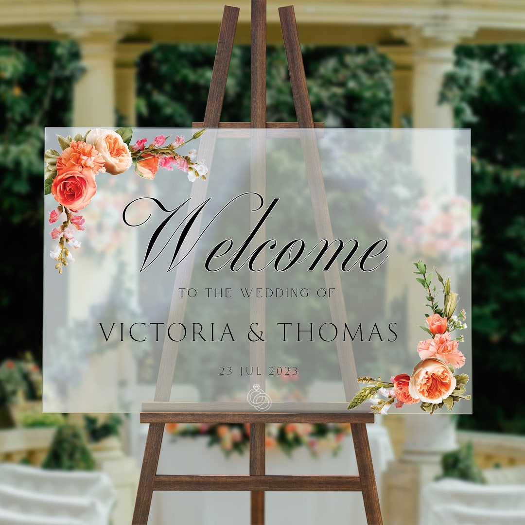 Welcome Wedding Sign, Personalized Welcome to Our Wedding Sign, Acrylic ...