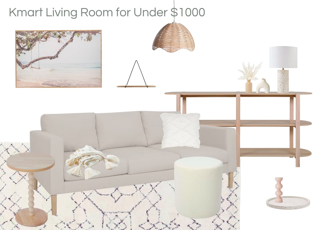 Kmart Inspired Living Room Makeover Under 1K Digital Mood Etsy