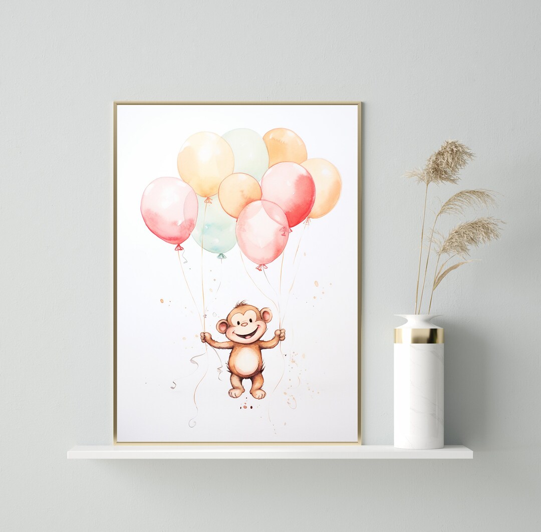 Monkey Nursery Wall Decor Nursery Decor Monkey Nursery Etsy
