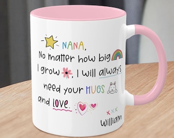 Personalized Mother's Day Mug: Custom Names, Ceramic Coffee Cup
