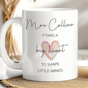 Taza personalizada para profesor: regalo de agradecimiento - Cita de corazón grande