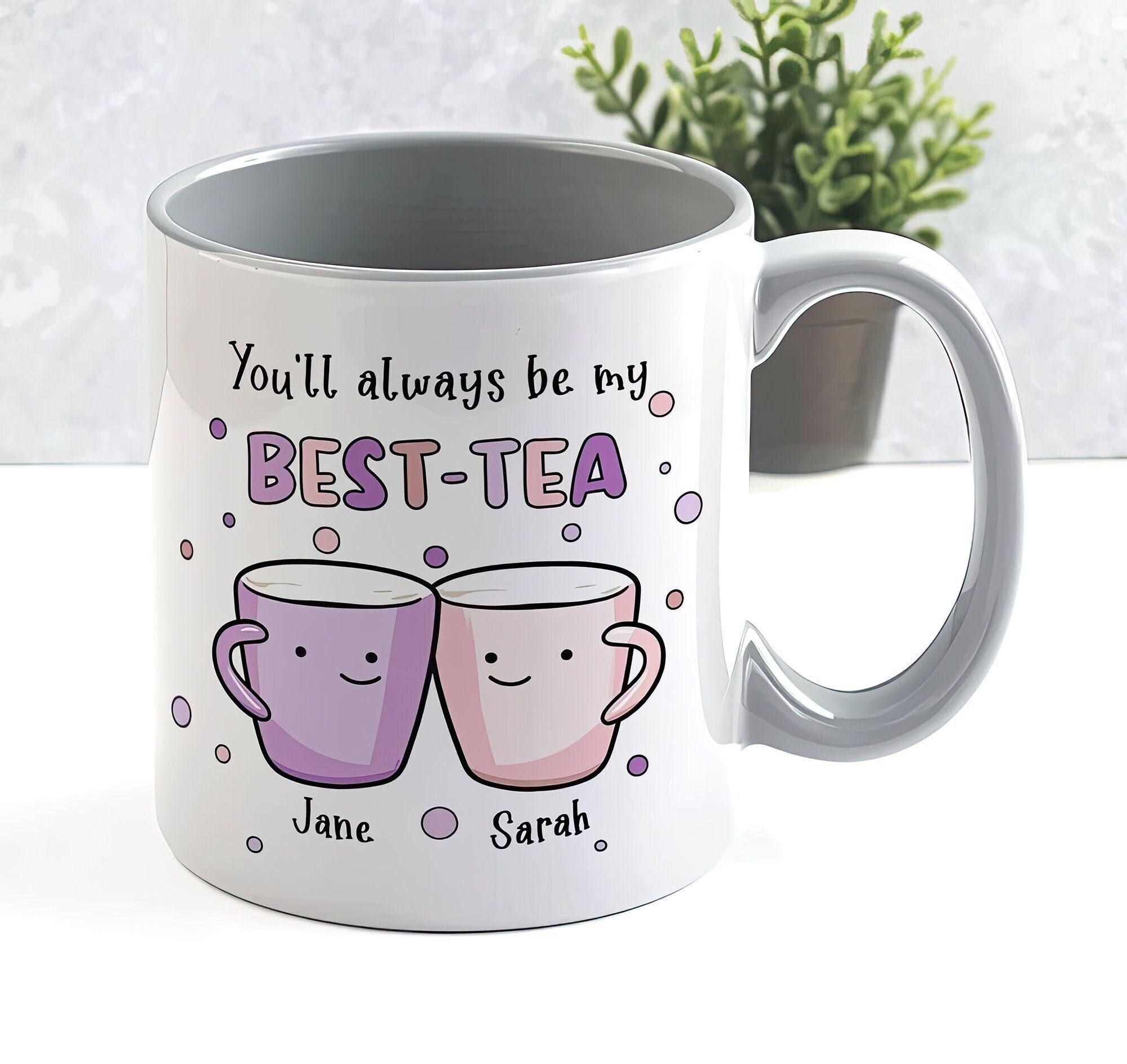 Mejor taza personalizada de té, Siempre serás mi mejor té, taza Bestie, regalo de mejor amigo, taza de cumpleaños para hermana, nana, mamá, tía, 11 oz, 15 oz
