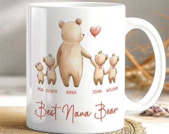 Best Nana Bear Mug, Personalised Mother's Day Gift For Grandma, Gift For Granny, Gran, Nana, Nanny, Gift, Best Mama Bear, Mummy, Mum, Mom