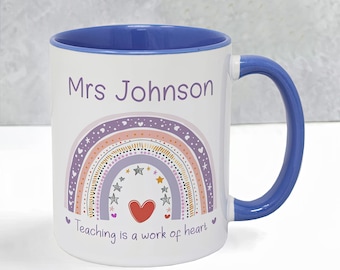 Personalized Rainbow Teacher Mug: End of Year Thank You Gift