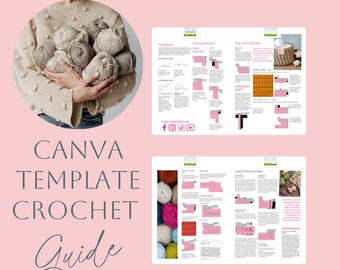 Canva bearbeitbare Vorlage Beginners Crochet Guide Erstellen Sie einen Ausdruck für Klassen oder Werkstätten oder kostenlosen Download-Leitfaden für die Website