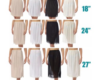 Halfslip damesslip met kanten rand, damespetticoat onderrok