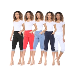 Ladies 3/4 Bengaline Pants, Women's Three-Quarter Bottoms