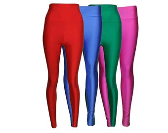 Women' Disco Leggings, Ladies High Waisted Shiny Dance Trouser Club Wear Pants