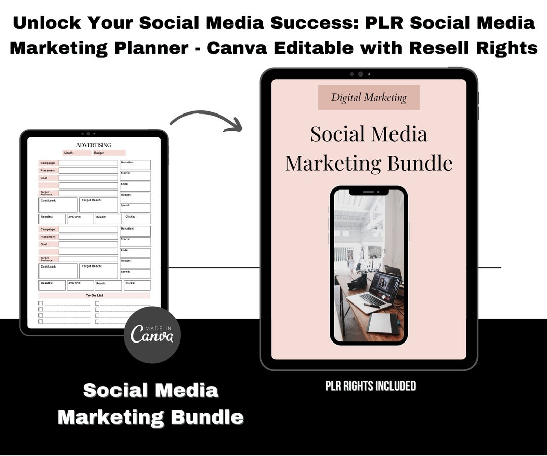 PLR Social Media Marketing Bundle, PLR Planner Templates, Instagram ...