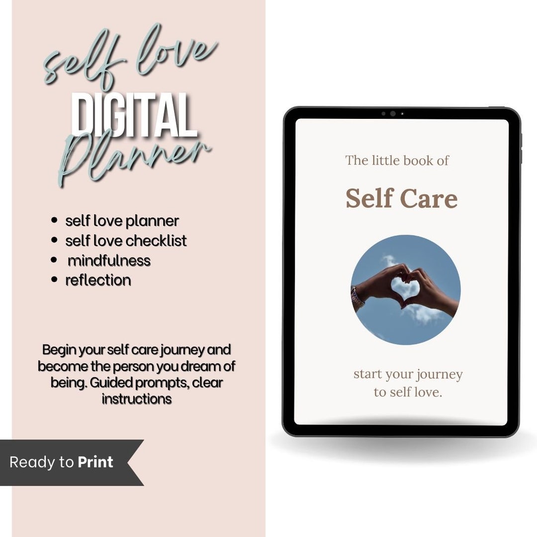 Self Care Digital Printable Planner Journal, Self Love Organizer ...