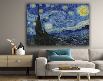 ゴッホの星月夜キャンバスプリント：有名な複製アート - Etsy 日本